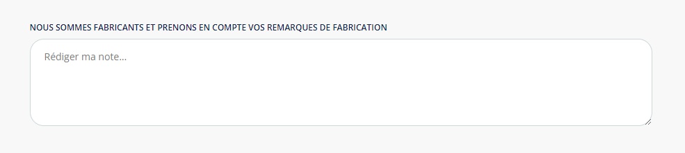 Commentaires de fabrication